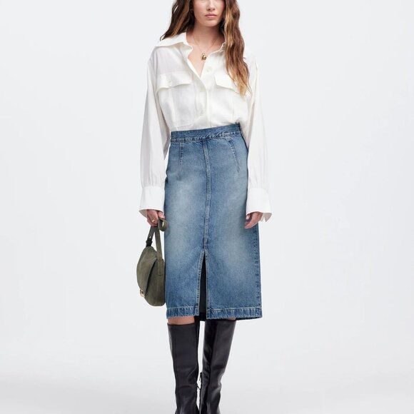 Madewell Dresses & Skirts - NWOT Denim Midi Pencil Skirt in Billings Wash